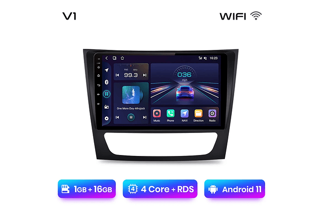 RD156 Android Mercedes w211 e300 2002-2010 1GB a 8GB RAM e 16GB a 128GB ROM com ou sem Carplay