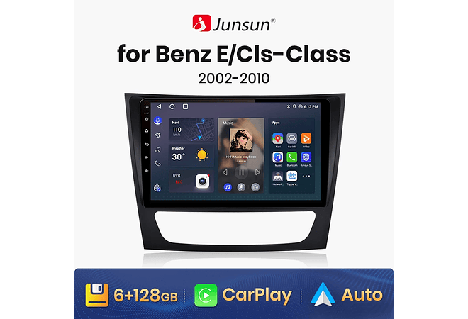 RD156 Android Mercedes w211 e300 2002-2010 1GB a 8GB RAM e 16GB a 128GB ROM com ou sem Carplay