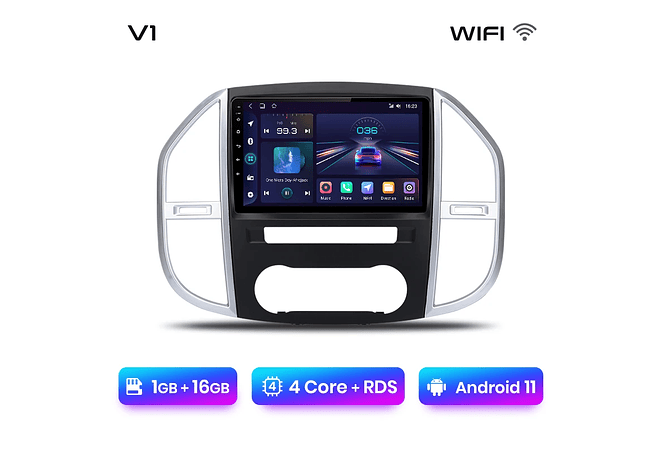 RD157 Android Mercedes vito w447 2014-2021 1GB a 8GB RAM e 16GB a 128GB ROM com ou sem Carplay