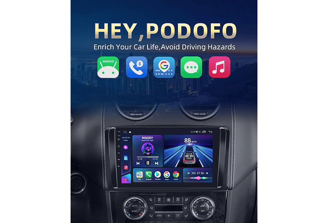 RD158 Android mercedes mercedes ml série 2005-2011 1GB a 8GB RAM e 16GB a 128GB ROM com ou sem Carplay