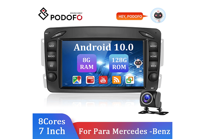 RD160 Android Mercedes clk w209 1GB a 8GB RAM e 16GB a 128GB ROM com ou sem Carplay