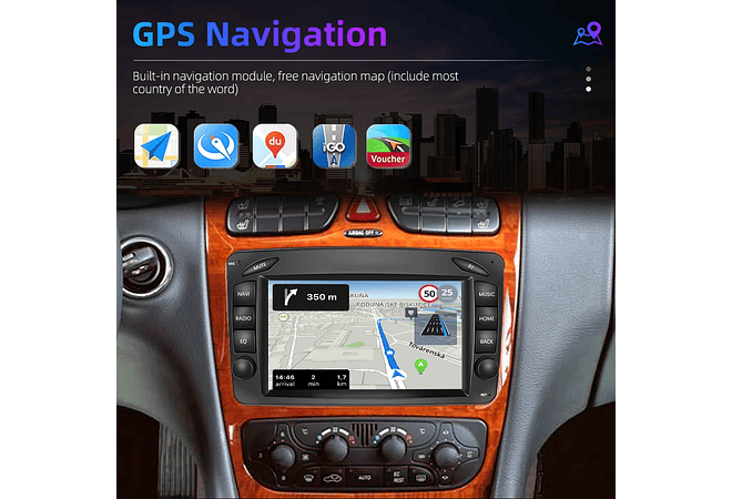 RD160 Android Mercedes clk w209 1GB a 8GB RAM e 16GB a 128GB ROM com ou sem Carplay