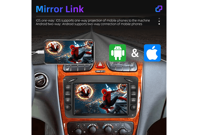 RD160 Android Mercedes clk w209 1GB a 8GB RAM e 16GB a 128GB ROM com ou sem Carplay