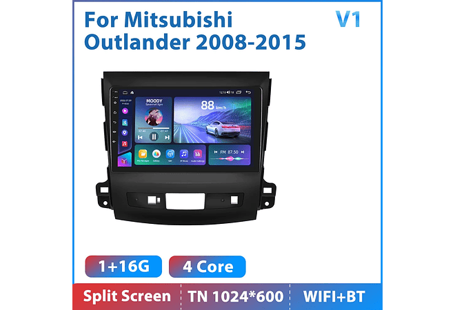 RD161 Android mitsubishi outlander 2008-2015 1GB a 8GB RAM e 16GB a 128GB ROM com ou sem Carplay