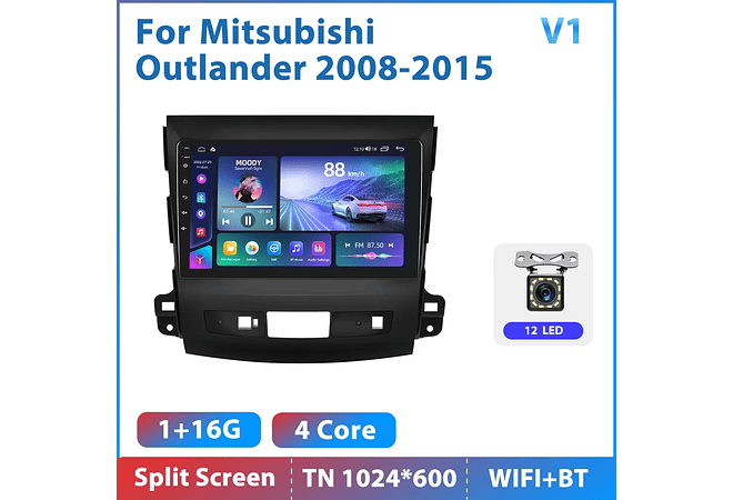 RD161 Android mitsubishi outlander 2008-2015 1GB a 8GB RAM e 16GB a 128GB ROM com ou sem Carplay