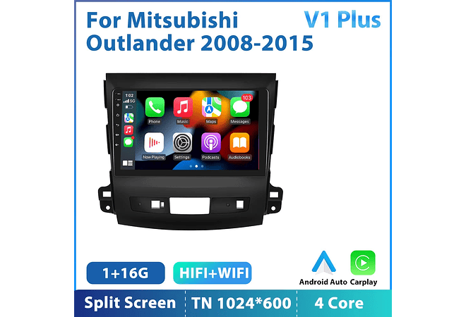 RD161 Android mitsubishi outlander 2008-2015 1GB a 8GB RAM e 16GB a 128GB ROM com ou sem Carplay