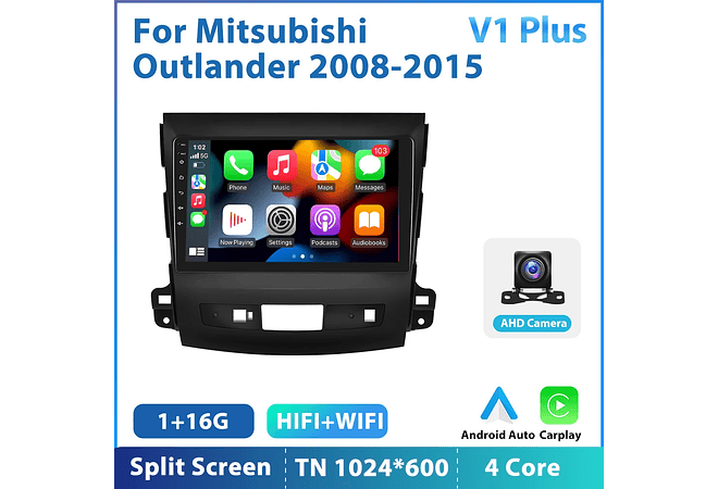 RD161 Android mitsubishi outlander 2008-2015 1GB a 8GB RAM e 16GB a 128GB ROM com ou sem Carplay