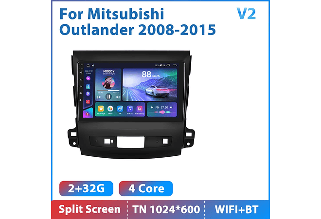 RD161 Android mitsubishi outlander 2008-2015 1GB a 8GB RAM e 16GB a 128GB ROM com ou sem Carplay