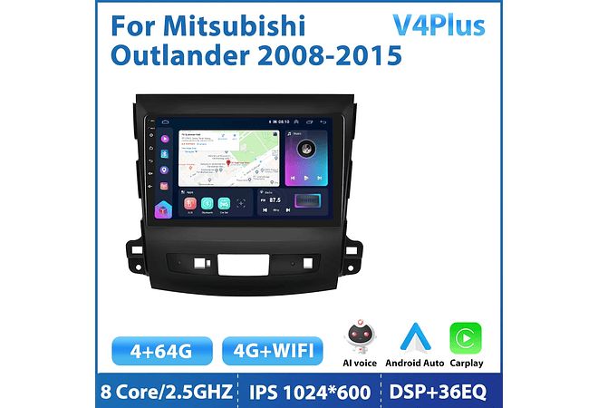 RD161 Android mitsubishi outlander 2008-2015 1GB a 8GB RAM e 16GB a 128GB ROM com ou sem Carplay