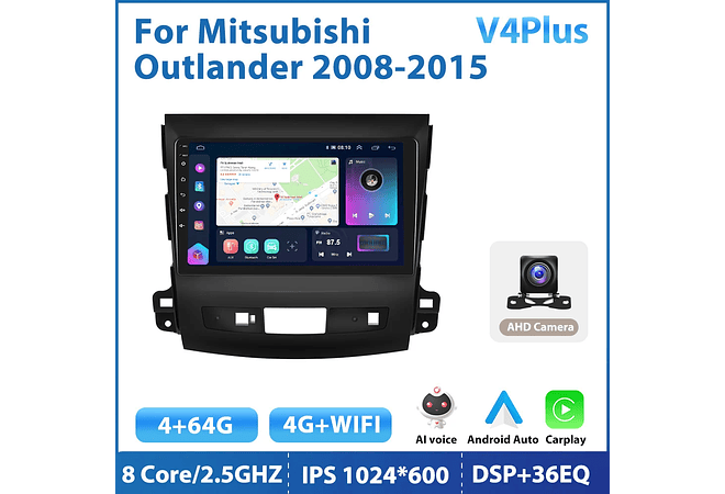 RD161 Android mitsubishi outlander 2008-2015 1GB a 8GB RAM e 16GB a 128GB ROM com ou sem Carplay