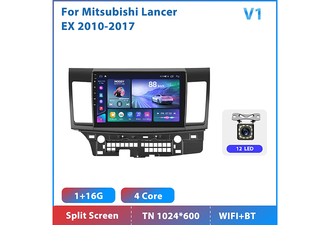 RD162 Android mitsubishi lancer ex 2010-2017 perfil baixo 2004-2009 1GB a 8GB RAM e 16GB a 128GB ROM com ou sem Carplay