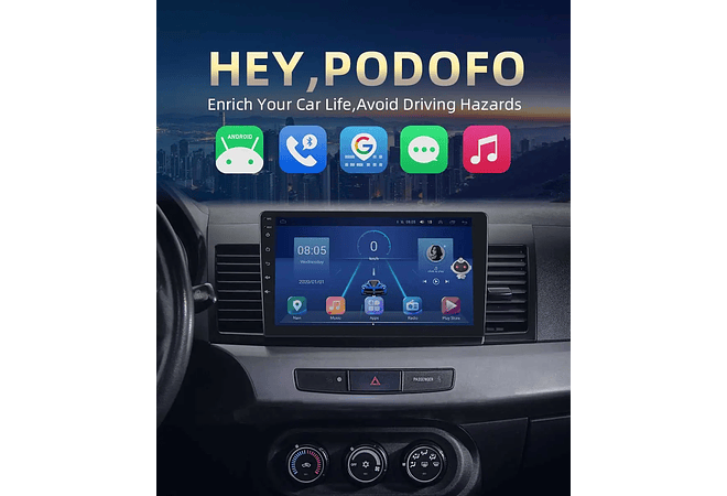 RD162 Android mitsubishi lancer ex 2010-2017 perfil baixo 2004-2009 1GB a 8GB RAM e 16GB a 128GB ROM com ou sem Carplay