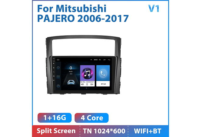 RD165 Android mitsubishi pajero 2006-2017 1GB a 8GB RAM e 16GB a 128GB ROM com ou sem Carplay