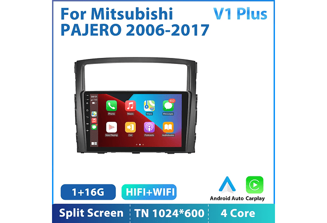 RD165 Android mitsubishi pajero 2006-2017 1GB a 8GB RAM e 16GB a 128GB ROM com ou sem Carplay