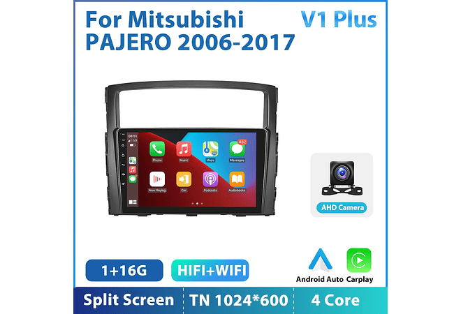 RD165 Android mitsubishi pajero 2006-2017 1GB a 8GB RAM e 16GB a 128GB ROM com ou sem Carplay