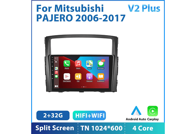 RD165 Android mitsubishi pajero 2006-2017 1GB a 8GB RAM e 16GB a 128GB ROM com ou sem Carplay