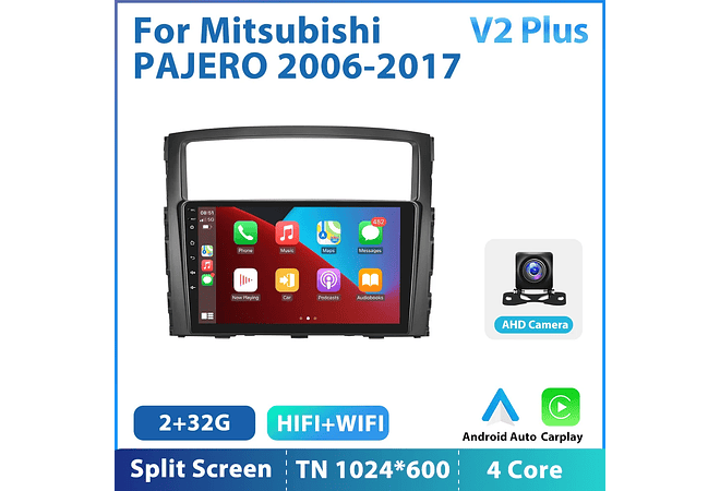 RD165 Android mitsubishi pajero 2006-2017 1GB a 8GB RAM e 16GB a 128GB ROM com ou sem Carplay