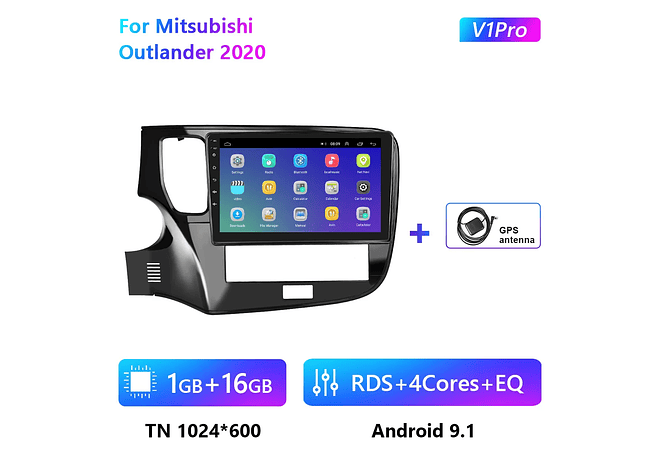 RD166 Android mitsubishi outlander 2020 1GB a 8GB RAM e 16GB a 128GB ROM com ou sem Carplay