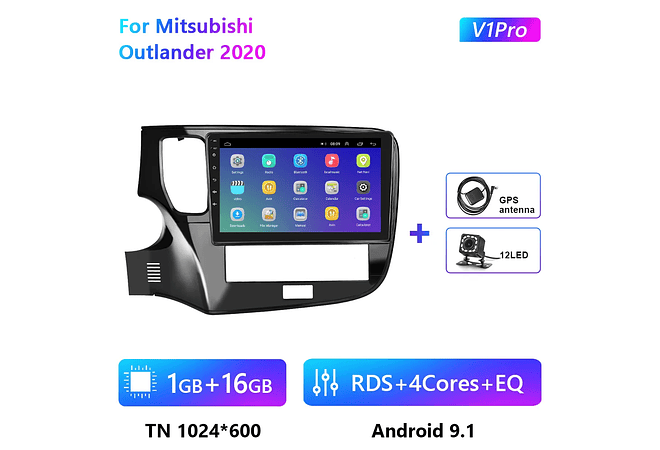 RD166 Android mitsubishi outlander 2020 1GB a 8GB RAM e 16GB a 128GB ROM com ou sem Carplay