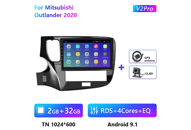 RD166 Android mitsubishi outlander 2020 1GB a 8GB RAM e 16GB a 128GB ROM com ou sem Carplay