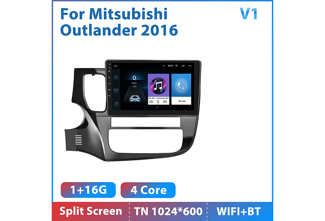 RD167 Android mitsubishi outlander 2016 1GB a 8GB RAM e 16GB a 128GB ROM com ou sem Carplay