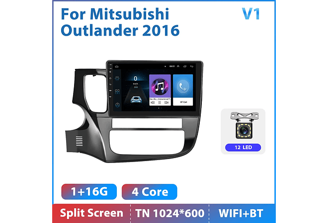 RD167 Android mitsubishi outlander 2016 1GB a 8GB RAM e 16GB a 128GB ROM com ou sem Carplay