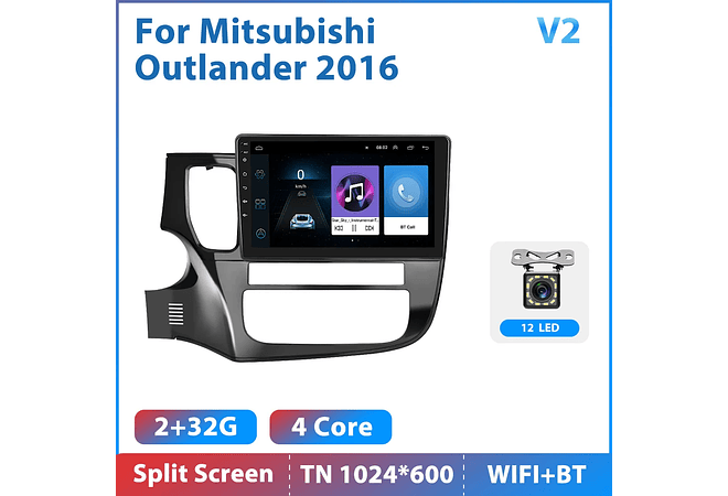 RD167 Android mitsubishi outlander 2016 1GB a 8GB RAM e 16GB a 128GB ROM com ou sem Carplay