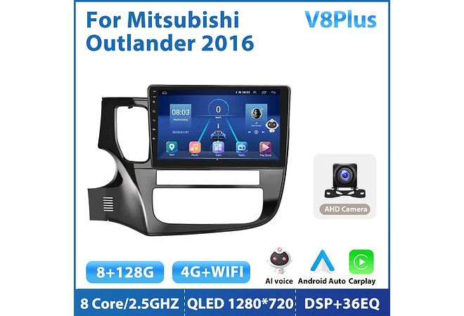 RD167 Android mitsubishi outlander 2016 1GB a 8GB RAM e 16GB a 128GB ROM com ou sem Carplay