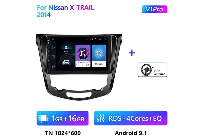 RD171 Android nissan X-TRAIL x trail 2014 1GB a 8GB RAM e 16GB a 128GB ROM com ou sem Carplay