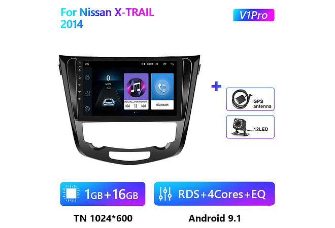 RD171 Android nissan X-TRAIL x trail 2014 1GB a 8GB RAM e 16GB a 128GB ROM com ou sem Carplay