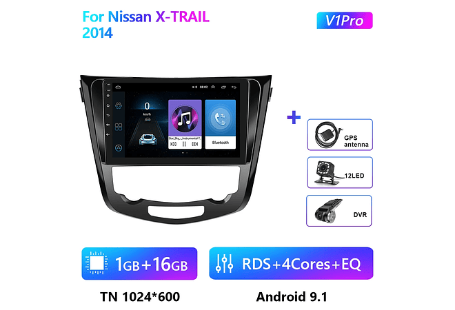 RD171 Android nissan X-TRAIL x trail 2014 1GB a 8GB RAM e 16GB a 128GB ROM com ou sem Carplay