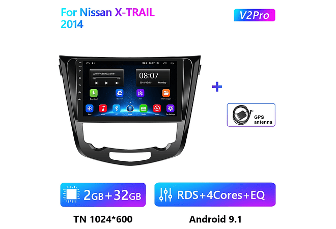 RD171 Android nissan X-TRAIL x trail 2014 1GB a 8GB RAM e 16GB a 128GB ROM com ou sem Carplay