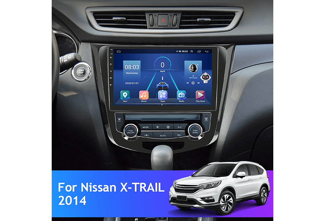 RD171 Android nissan X-TRAIL x trail 2014 1GB a 8GB RAM e 16GB a 128GB ROM com ou sem Carplay