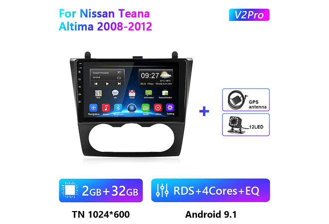 RD173 Android nissan teana altima 2008-2012 1GB a 8GB RAM e 16GB a 128GB ROM com ou sem Carplay