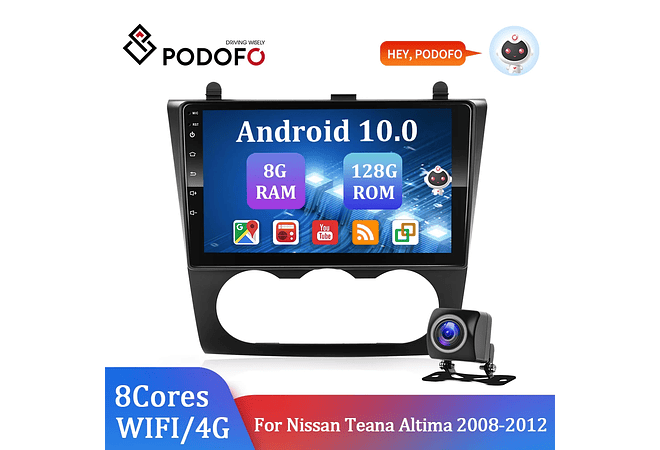 RD173 Android nissan teana altima 2008-2012 1GB a 8GB RAM e 16GB a 128GB ROM com ou sem Carplay