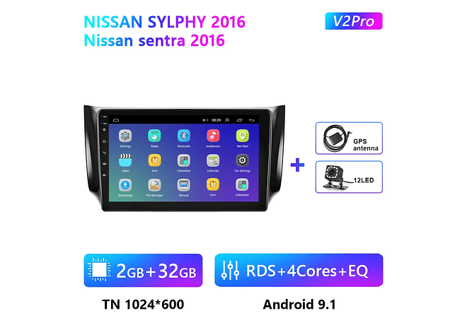 RD175 Android nissan sylphy sentra 2016 1GB a 8GB RAM e 16GB a 128GB ROM com ou sem Carplay