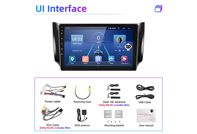 RD175 Android nissan sylphy sentra 2016 1GB a 8GB RAM e 16GB a 128GB ROM com ou sem Carplay