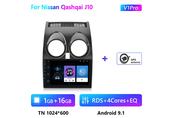 RD176 Android nissan qashqai j10 2006-2016 1GB a 8GB RAM e 16GB a 128GB ROM com ou sem Carplay