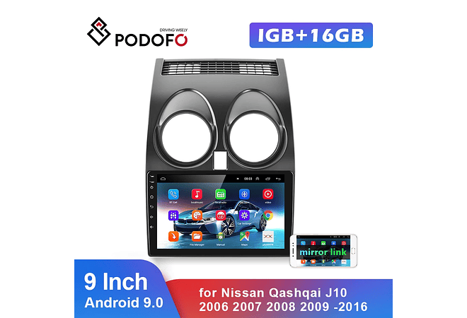 RD176 Android nissan qashqai j10 2006-2016 1GB a 8GB RAM e 16GB a 128GB ROM com ou sem Carplay