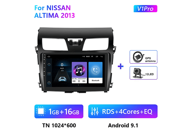 RD177 Android nissan altima 2013 1GB a 8GB RAM e 16GB a 128GB ROM com ou sem Carplay