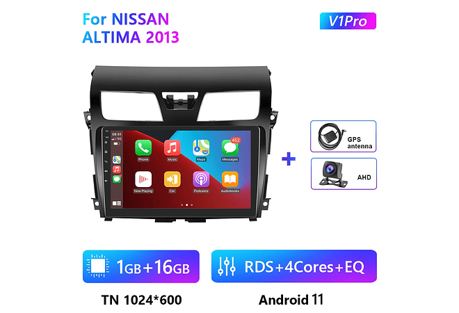 RD177 Android nissan altima 2013 1GB a 8GB RAM e 16GB a 128GB ROM com ou sem Carplay