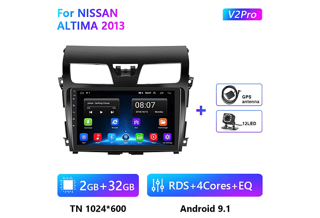 RD177 Android nissan altima 2013 1GB a 8GB RAM e 16GB a 128GB ROM com ou sem Carplay