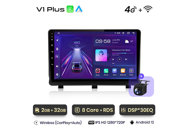 RD179 Android Opel Antara 2006-2017 1GB a 8GB RAM e 16GB a 128GB ROM com ou sem Carplay