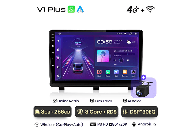 RD179 Android Opel Antara 2006-2017 1GB a 8GB RAM e 16GB a 128GB ROM com ou sem Carplay