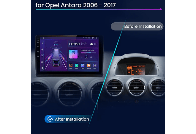 RD179 Android Opel Antara 2006-2017 1GB a 8GB RAM e 16GB a 128GB ROM com ou sem Carplay