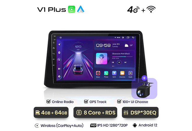 RD180 Android Opel mokka 2012-2016 1GB a 8GB RAM e 16GB a 128GB ROM com ou sem Carplay