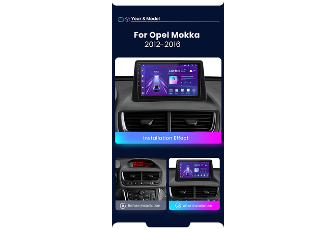 RD180 Android Opel mokka 2012-2016 1GB a 8GB RAM e 16GB a 128GB ROM com ou sem Carplay