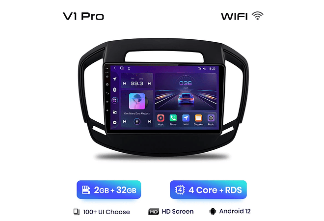 RD181 Android Opel Insignia 2013-2017 1GB a 8GB RAM e 16GB a 128GB ROM com ou sem Carplay