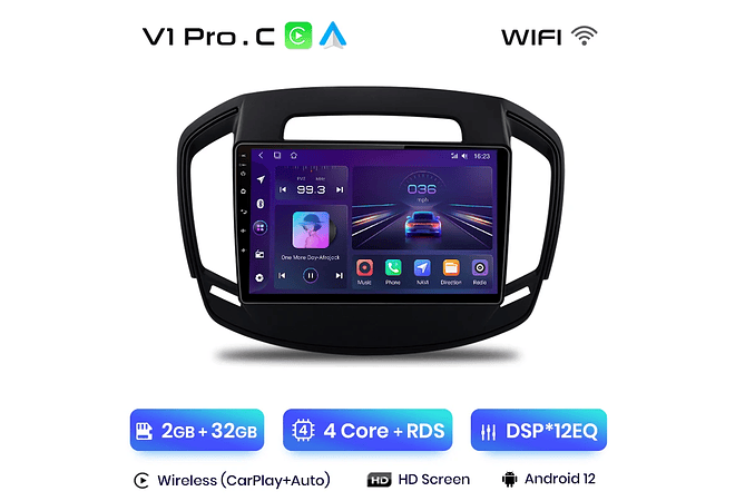 RD181 Android Opel Insignia 2013-2017 1GB a 8GB RAM e 16GB a 128GB ROM com ou sem Carplay