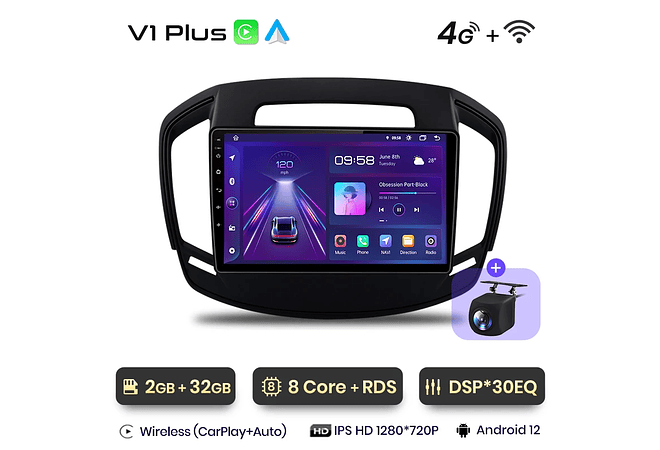 RD181 Android Opel Insignia 2013-2017 1GB a 8GB RAM e 16GB a 128GB ROM com ou sem Carplay